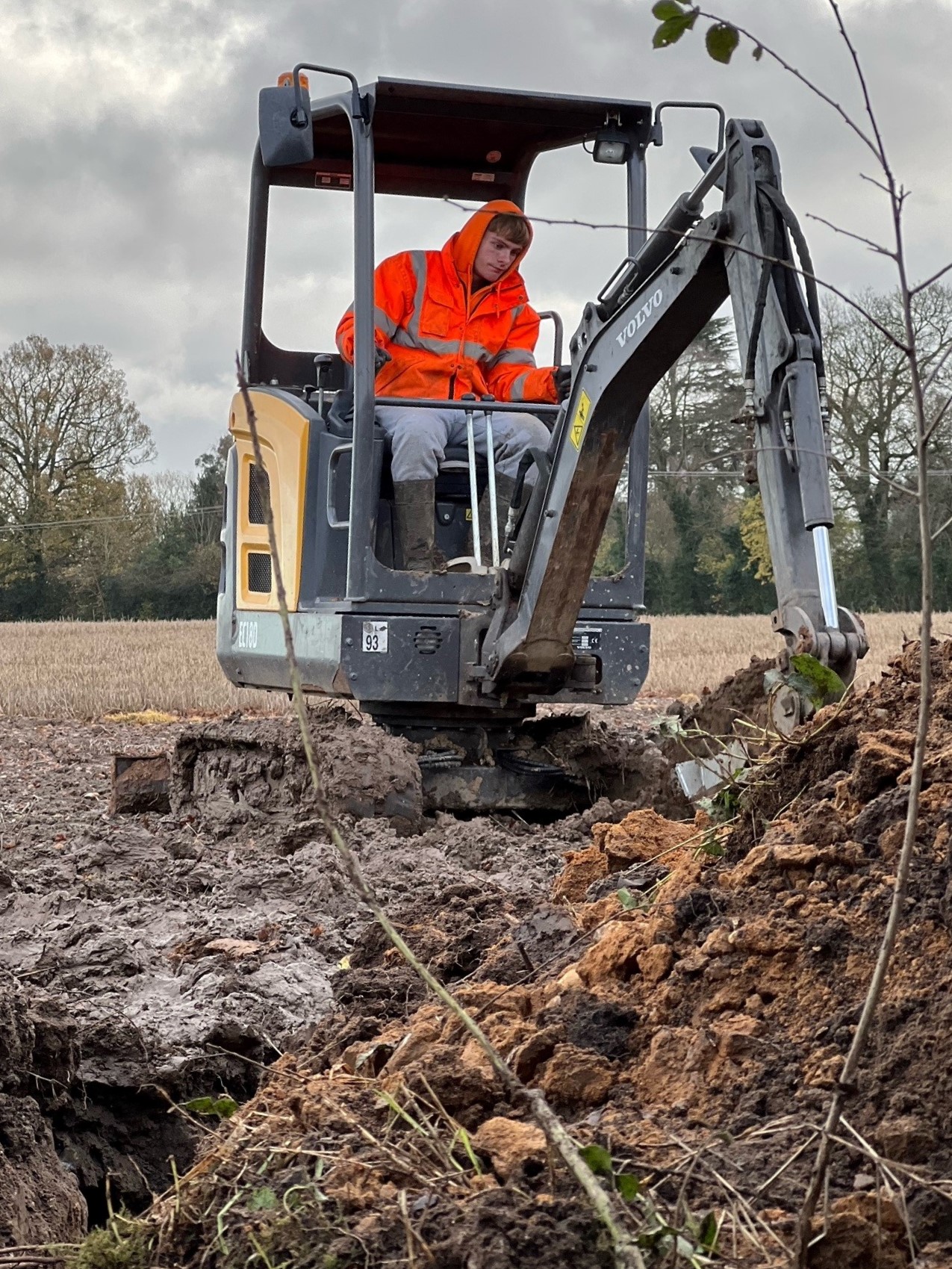 Digging trench in Witton, preparing for Fibre works 