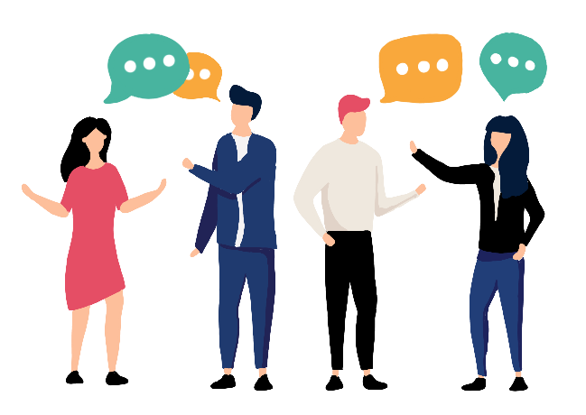 People discussing news