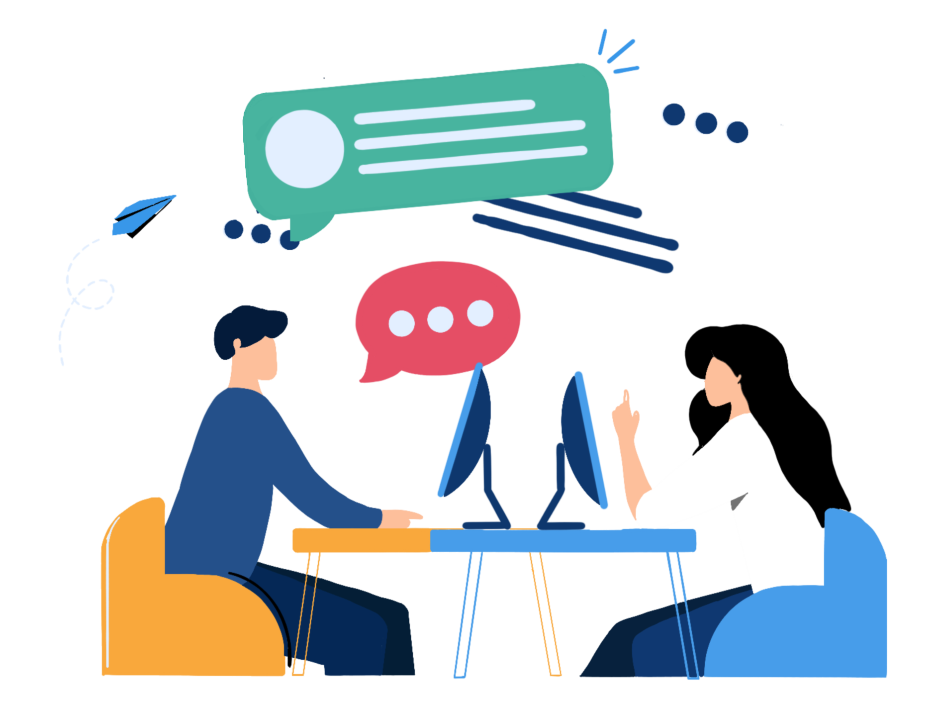 Contact us People communicating online over internet